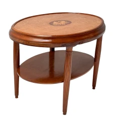 French Art Deco Walnut Center Table, 1930s